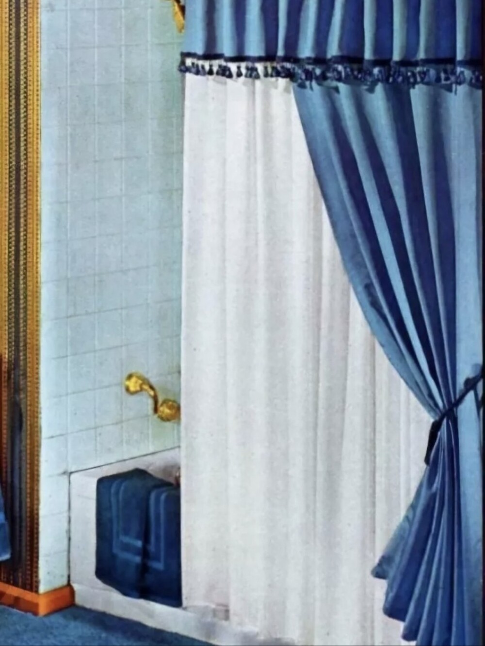 Vintage Sears Shower Curtain 3 Piece Set